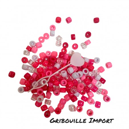 Perline rosa per trecce di capelli per bambini.