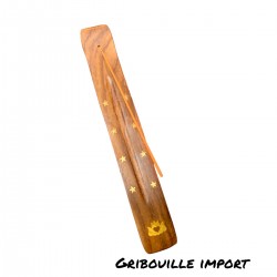 Porta incenso in legno a forma di fiore di loto per bastoncini.