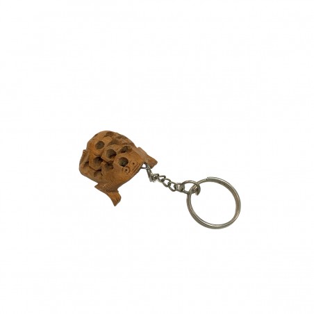 Holz-Frosch-Tier-Schlüsselanhänger.