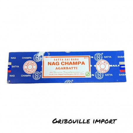 Encens Satya Nag Champa en boite de 100 grammes.