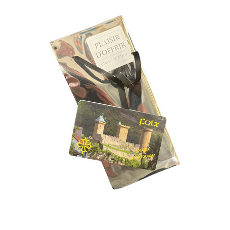Imán del castillo del pueblo de Foix para regalo.