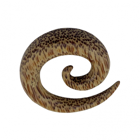 Piercing spirale en bois de cocotier.