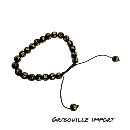 Bracelet Onyx Mantra OM MANI
