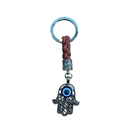 Keychain with Khamsa and Evil Eye