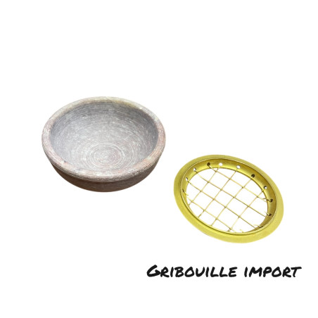 Brule résine d'encens en pierre avec grille