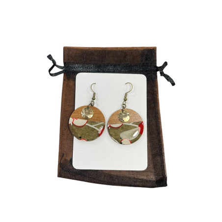 Handmade Wood Washi Earrings
