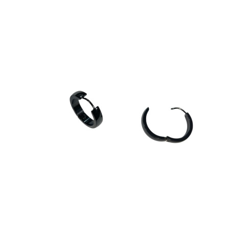 Créoles boucles d'oreilles en acier noir.