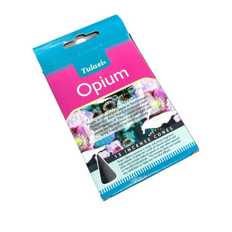 Räucherstäbchen 15 Opium-Kegel Tulasi
