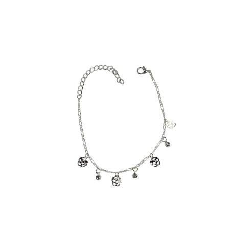 Silver Metal Flower Anklet