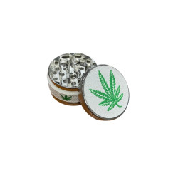 Grinder en métal décoré feuille de cannabis