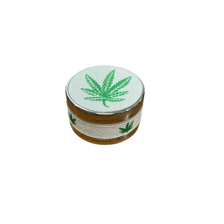 Metal Grinder Cannabis Leaf