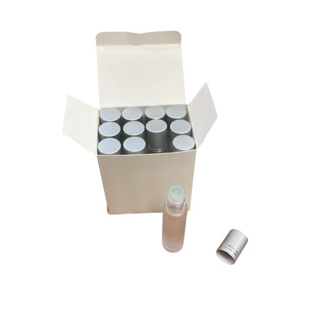 12 Glass Bottles 10ml with Roll-On Applicator