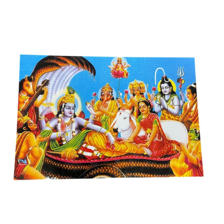 Cartolina di Lord Vishnu e Lakshmi