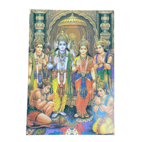 Postales indias con Ram, Laxman, Sita y Hanuman.