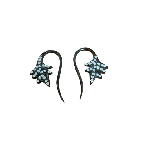 Coppia di piercing in osso e metallo.