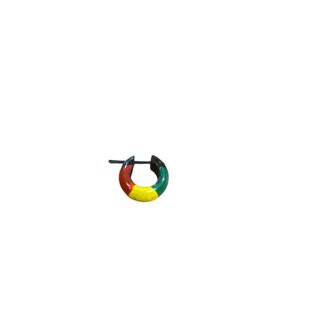 Rasta-Piercing-Ohrring aus Holz.