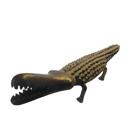 African Bronze Crocodile Metal 38 cm