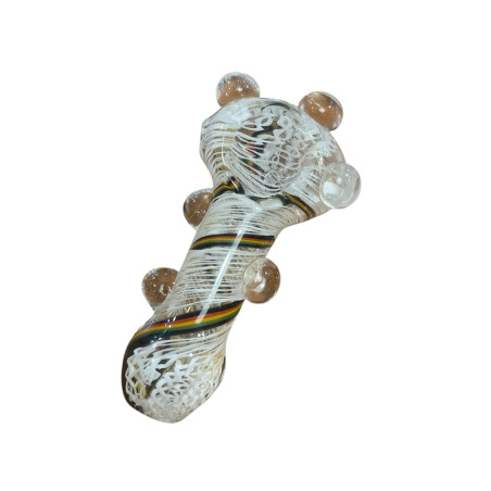 Pipa in vetro soffiato realizzata a mano, 9 cm