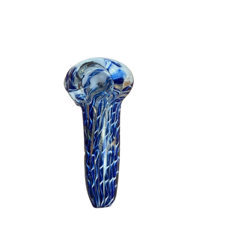 Handcrafted Blue Blown Glass Pipe