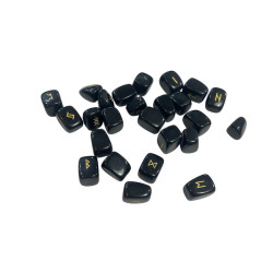 Set of 25 Divination Runes, Black Onyx Stone