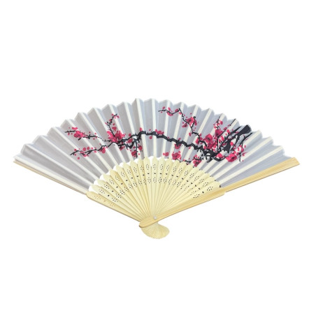 Japanischer Fächer im Stil „Tokyo Sakura“, 21 cm, Kirschblüten