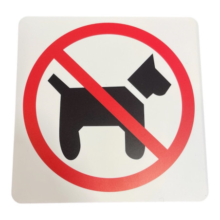 Pegatina cuadrada con la leyenda "No se admiten perros", 11 cm