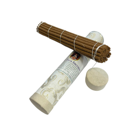Tibetan Ritual Incense "White Tara" in Embroidered Natural Dhoop Case