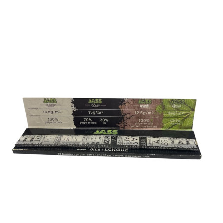 JASS Black Edition XL Slim Long Rolling Papers 13 cm