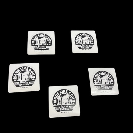 5 Royal Enfield “Made Like a Gun” Stickers Ø 6 cm