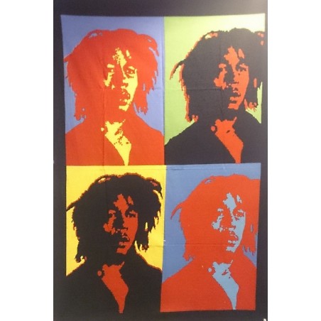 Batik Bob Marley Tenture Poster Tissu Image Reggae Rasta