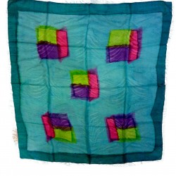 Foulard Carré Pure Soie Batik Fine Mode Chic Authentique Chic