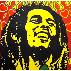 Tenture Batik Bob Marley Wailers Music Rasta Flag Reggae