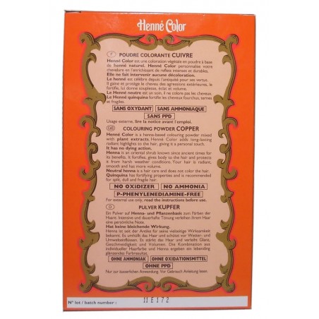 Henné Powder Copper Dye Coloring Natural Hair Box