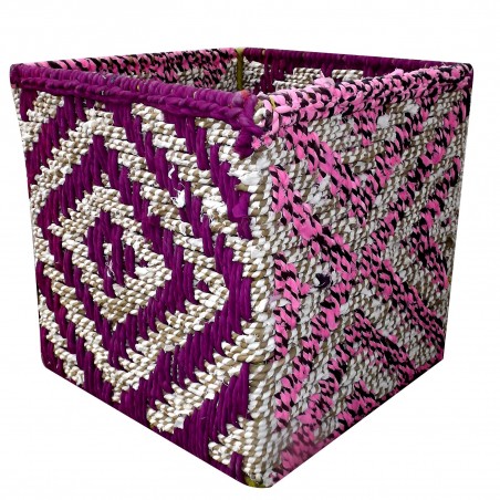 Cache Pot Vide Poche Cube Tissu Recyclage Recuperation 
