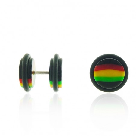 Enchufe falso Rasta Piercing Ear Jewelry Marley Reggae Loops