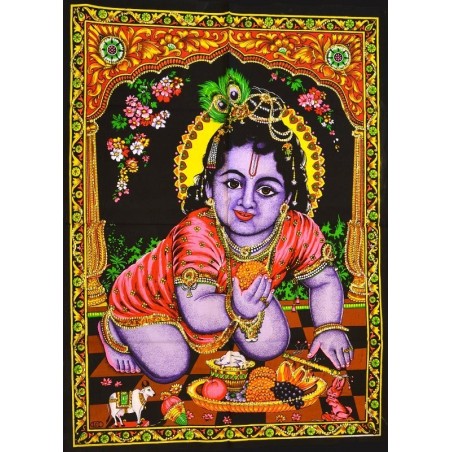 Tenture Krishna Bébé Amour Sexe Yoga Hindouisme.
