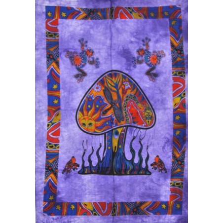 Tenture Champignon Psylo Hallucinogène Decoration Batik