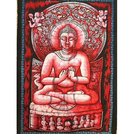Tenture Batik Buddha Decorazione del Buddismo Rosso